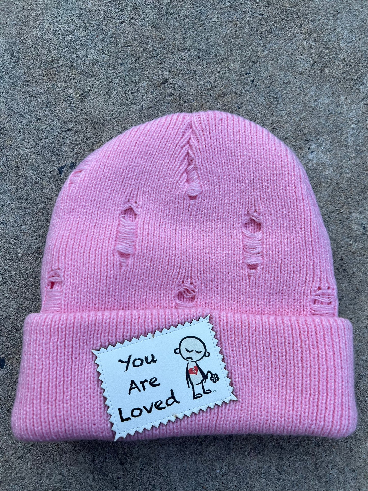 You Are Loved Pink Beanie